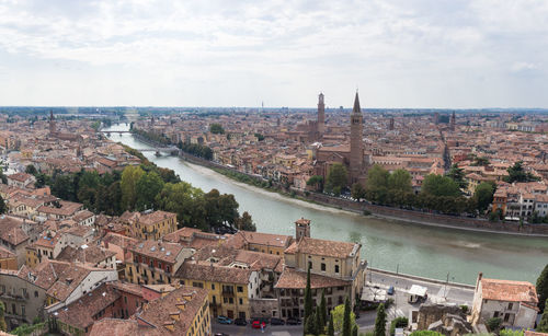 High angle view of cityscape