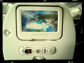 Close-up of airplane window