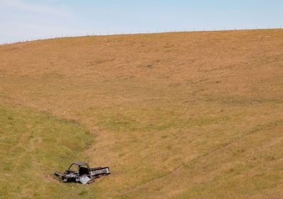 Scenic view of land against sky
