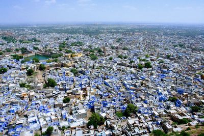 Bird view of blue city jodhpur india