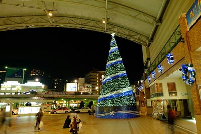 Illuminated city at night