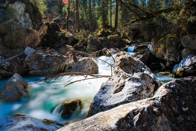 Scenic view of waterfall