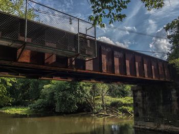 Low angle view of bridge against sky