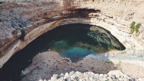 High angle view of sinkhole