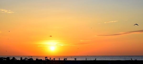 Scenic view of sunset over sea