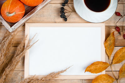 High angle view of food on table