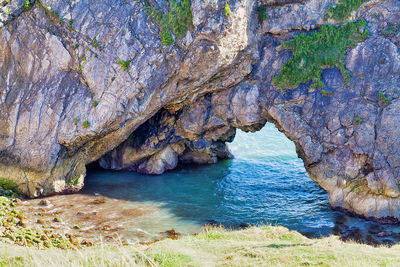 Rock formation on sea shore