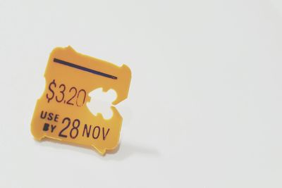 Close-up of text over white background