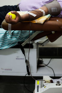 Close-up of person working on table