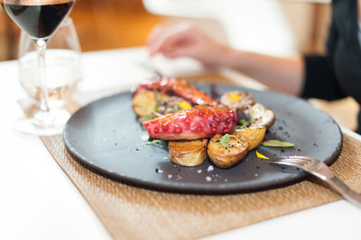 Close-up of served food