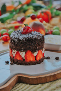 Close-up of cake in plate