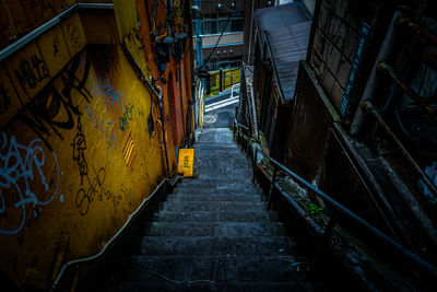 Empty alley amidst buildings