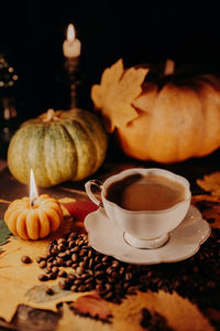 Close-up of coffee on table