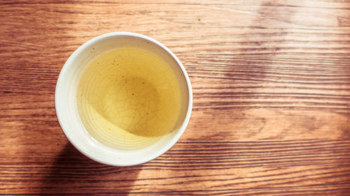Directly above shot of tea on table