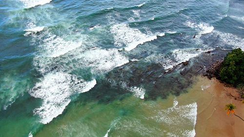 High angle view of beach