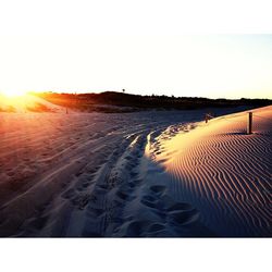 Scenic view of landscape at sunset