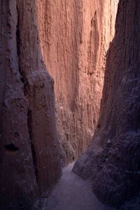 Narrow passage through a slot canyon 