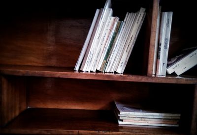 Stack of books on table