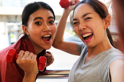 Portrait of happy young woman