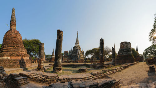 Panoramic view of temple against clear sky
