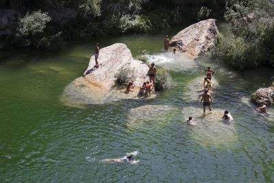 Rocks in sea