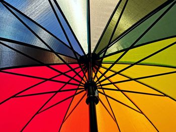 Low angle view of umbrella against sky