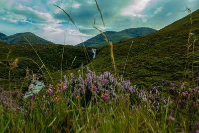 Eas a bhradain waterfall on isle of skye, western isles, scotland