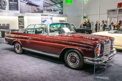 Vintage car on street in city
