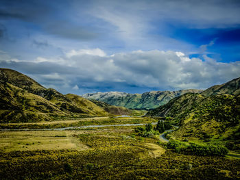 Low angle view of mountains against sky