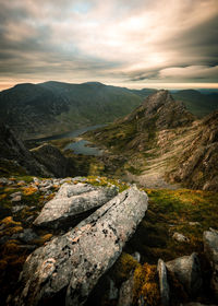 Scenic view of mountains against sky
