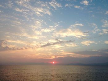 Scenic view of sunset over sea