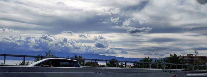 Bridge over city against sky