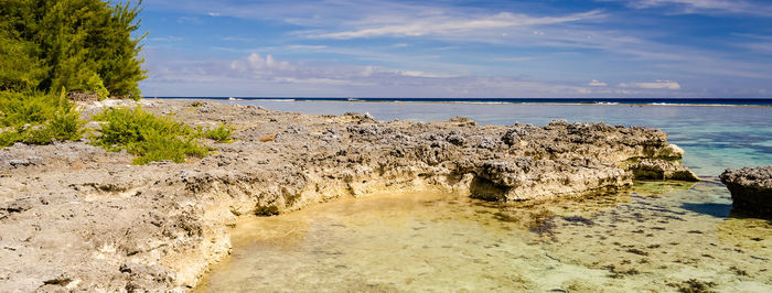 Scenic view of beach against sky