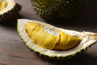 Close-up of bananas on table