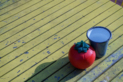 Close-up of tomatoes on table