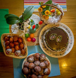 Close-up of fruits in plate on table