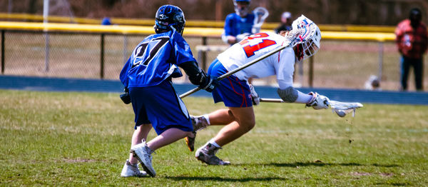 Children playing on field