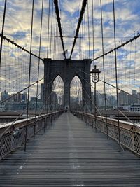 Low angle view of brooklyn bridge