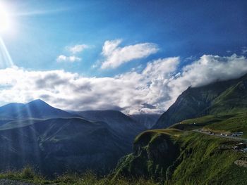 Scenic view of mountains against sky