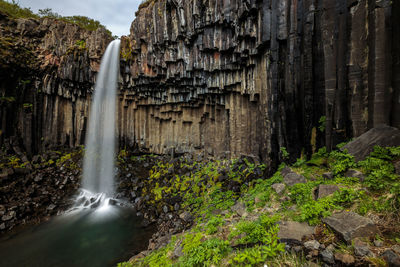 Blurred motion of svartifoss waterfall