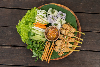 Directly above shot of food on table