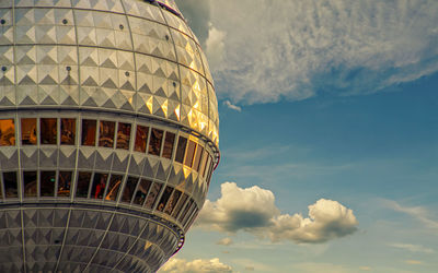 Low angle view of modern building against sky