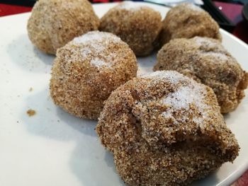 Close-up of cookies in plate