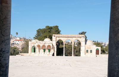 View of historical building against blue sky