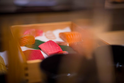 Close-up of cake on table