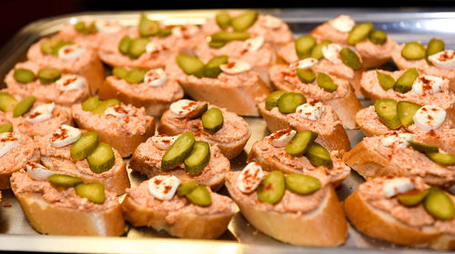 Close-up of food in tray