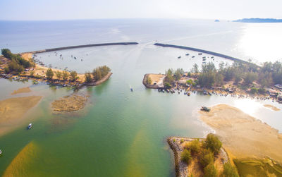 View of boats in sea