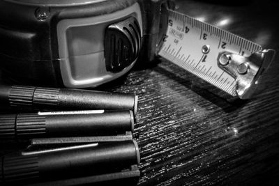 High angle view of stuffed toy on table