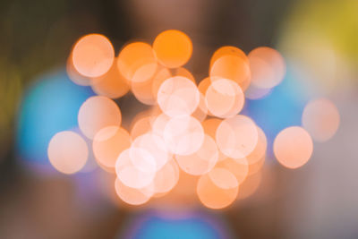 Defocused image of illuminated lights