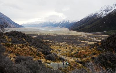 Scenic view of snowcapped mountains